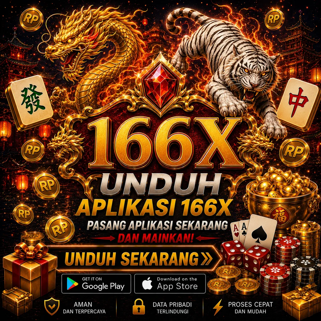 166X APK bertema Dragon Tiger dengan naga emas dan harimau putih