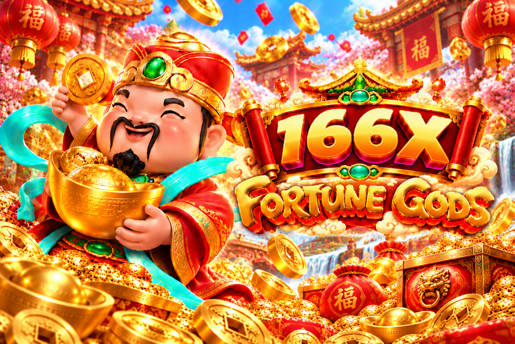 166X Fortune Gods with golden coins, ingots and wealth deity
