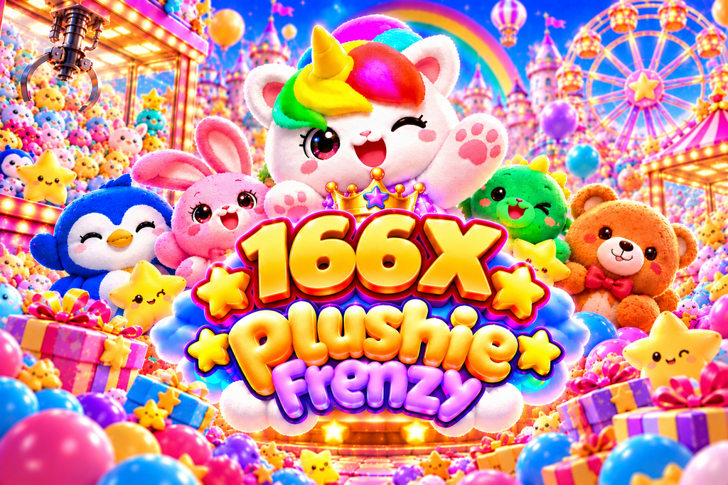 166X Plushie Frenzy with unicorn plush toys and colorful carnival